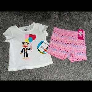 NWT Baby Girl 12 Month Paul Frank Summer Outfit